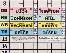 Fantasy Football: Row Header Position Labels
