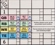 Fantasy Football: Row Header Position Labels