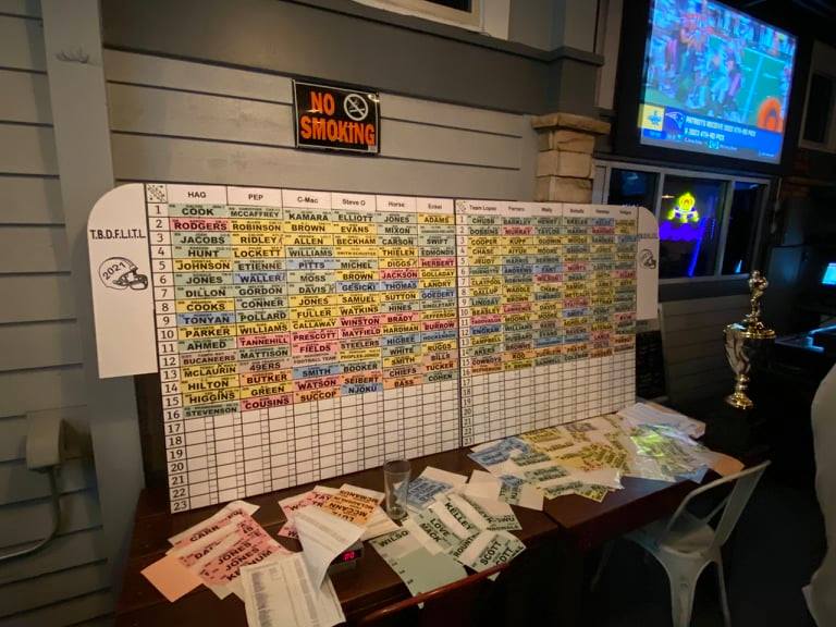 : FJ Fantasy Sports 2021 Fantasy Football Draft Board with 730+  Player Labels (Jumbo Size - Auction Style + IDP) : Sports & Outdoors